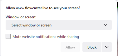Select the window you want to share