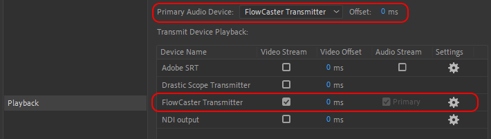 Set Audio and Video to Flowcaster