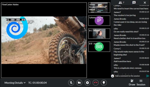 Different flowcaster.live site views, desktop and mobile