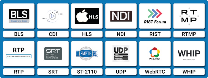 All popular IP Streaming formats supported via NetXCode for capture